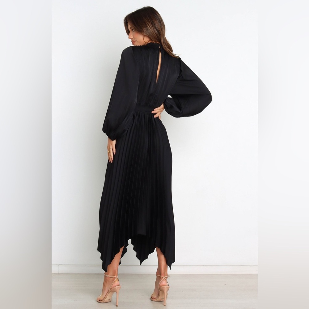 PETAL AND PUP Eloise Dress Elegant Black Pleated